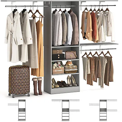 96'' Heavy Duty Closet System Walk In Closet Organizer With 3 Shelving Towers • $159.99