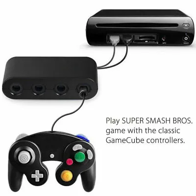 GameCube Controller Adapter 4 Port For Nintendo Switch Wii U & PC USB NEW TURBO • $12.49