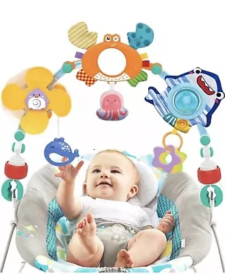 Adjustable Crib Mobile Activity Arch Toys With Sound Toys Baby Stroller Car Seat • $9.99