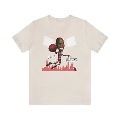 Michael Jordan AIR Chicago Bulls Autograph Skyline Premium Blend Bella T-Shirt • $19.38