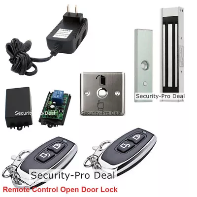 Door Access Control System+400lb Electric Magnetic Lock+2 Wireless Remote Unlock • £56.34