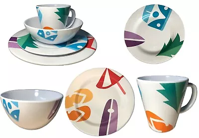 16Pc Complete Melamine Dinner Set Durable Camping Picnic Tableware Dinning Set S • £49.95