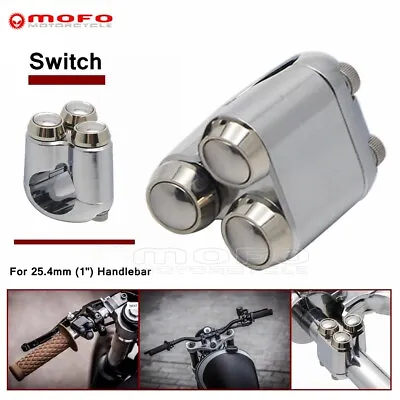 Motorcycle 1inch Bars Hand Control 3-Button Turn Signal Switch For Harley Honda • $28.05