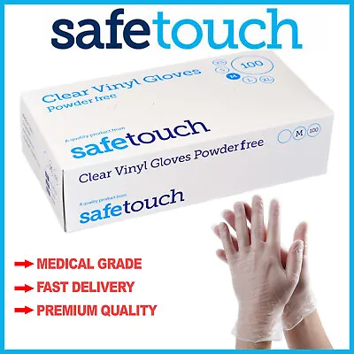 Disposable Powder Free Clear Vinyl Gloves Food Medical Surgical Tattoo ALL SIZES • £0.99