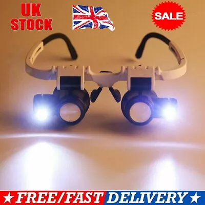 8/15/23x Magnifier Magnifying Glasses LED Light Jeweler Watch Repair Headband LM • £8.28