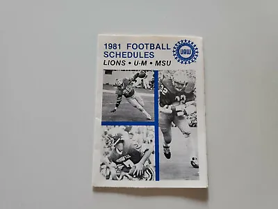 RS20 Detroit Lions/Michigan/Michigan State 1981 NFL Football Pocket Schedule UAW • $3.49