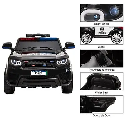 $182.99 • Buy 12V Kids Gift Police Ride-On SUV Car Toys W/ 3 Speeds Lights AUX Sirens Remot
