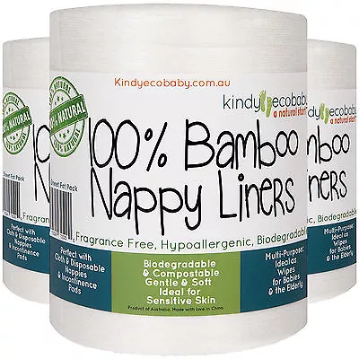 2000 Sheet Bamboo Nappy  Diaper Liners/Baby Cloth Disposable Organic 8 Rolls  • $94.99