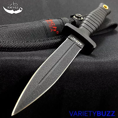 7  MTECH USA BLACK USMC FIXED BLADE DAGGER KNIFE Hunting Boot Knives W/ Sheath • $12.95