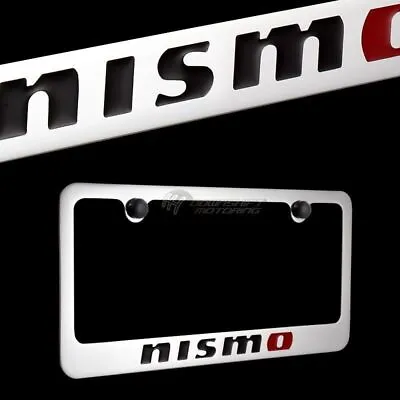 For Nissan NISMO Logo Chrome Plated Brass License Plate Frame With 2 Black Caps • $29.95