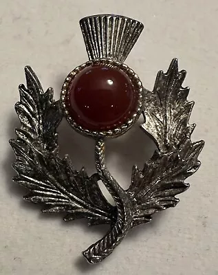 Vintage Scottish Thistle Brooch Silver Tone Pin • $20