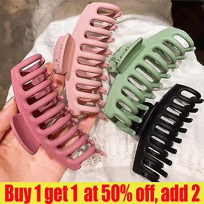 5 Colors Big Hair Claw Clips For Women Matte Large Strong Hold Jaw Clip NEW • £1.59