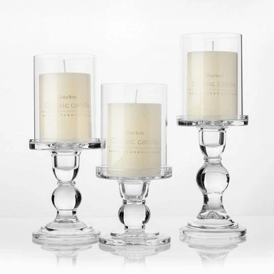 $28.04 • Buy Crystal Pillar Candle Stand Glass Candle Holder With Cover Tealight Candle Stick