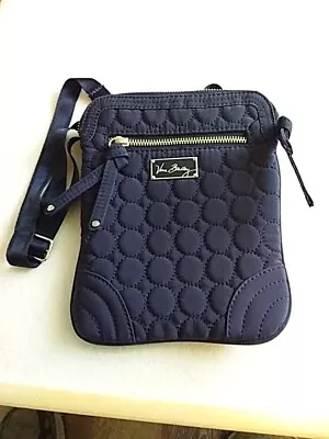 Vera Bradley Hipster Crossbody Navy Microfiber Quilted Bag 11x11  • $18