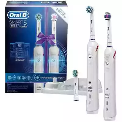 Oral B Electric Toothbrush Smart5 5000 Bluetooth Dual Handle 3 Refill Pack • $219.99