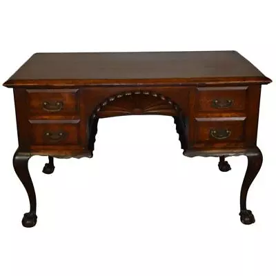 Antique Victorian Oak Raised Panel Chippendale Desk #21656 • $1250