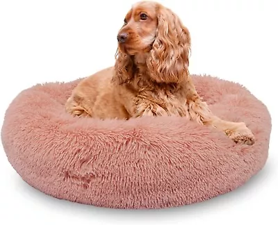 NEW 30  PINK Dog Bed Anti-Anxiety Calming For Medium Dog Puppy Cat Kitty Pet • $34.99