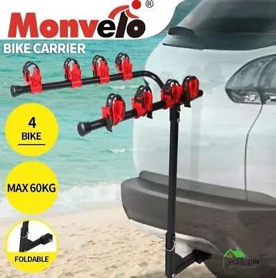 Car Bike Rack Carrier 4 Rear Mount Bicycle Foldable Hitch Mount Heavy Duty • $54