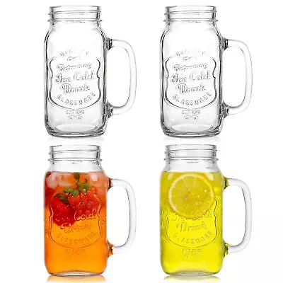 24 OZ Mason Jar Drinking Glasses For Party Beverages Materials And Jars With ... • $37.79