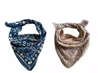 Scarf Multifunctional Multi Color Handkerchief Modern Style Bandana Set Of 2 • $18.80