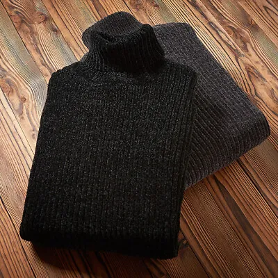 Autumn/Winter Sweater Slim Turtleneck Solid Color Pullover Men's Knitted • $30