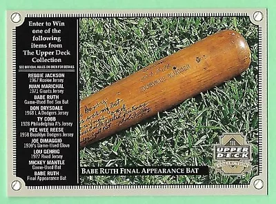 2000 Upper Deck Baseball Collection Babe Ruth Final Appearance Bat • $1.25