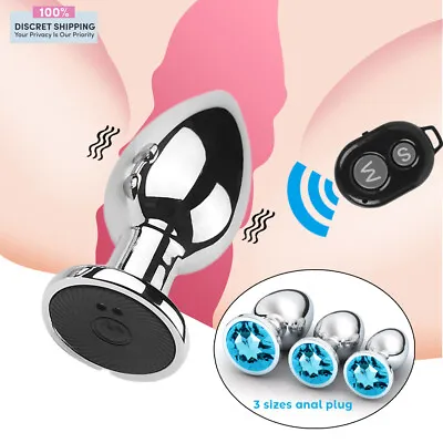 Anal Butt Vibrator Plug Metal G-Spot Dildo Prostate Massager Men Women Sex Toys • $28.95