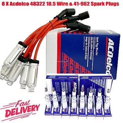 Genuine 8pcs Wires 48322 Spark Plugs 41962 Chevy Silverado GMC 4.8/5.3/6.0L V8 • $58