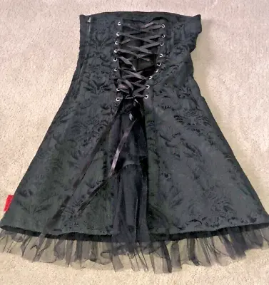 Tripp NYC Corset Back Prom Dress Strapless Medium Goth Steampunk • $50