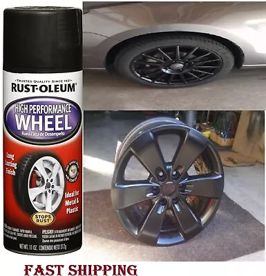 Wheel Coating Spray Paint Car Trucks Metallic Matt Black Rims Stop Rust Durable • $20.99