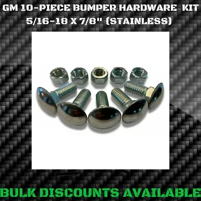 1953-1982 C1 C2 C3 Corvette Front Rear Chrome BUMPER BOLTS NUTS 5/16  STAINLESS • $14.96