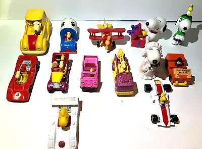 Lot Of Thirteen (13) Vintage Peanuts Diecast And Plastic Characters And Vehicles • $74