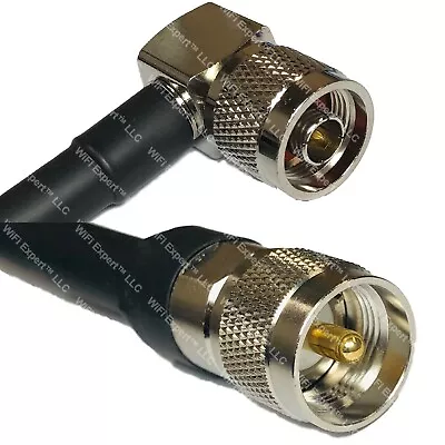 LMR400UF N MALE ANGLE To PL259 UHF Male Coaxial RF Cable USA-Ship Lot • $36.92