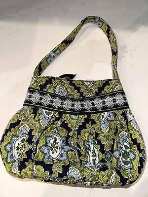 Vera Bradley Cambridge Hannah Paisley Blue/GreenPurse Pleated Handbag 9 X 7.5 In • $15