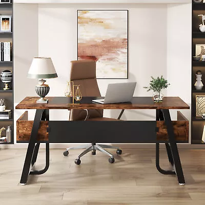 Tribesigns Industrial Office Executive Desk Home Study Writing Computer Desk • $181.07