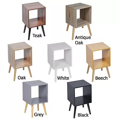 Wooden Storage Cube Bookcase Scandinavian Style Legs Living Room Bedroom Unit • £18.99