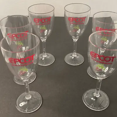 Lot Of 6 Disney Epcot 2022 World Showcase Plastic Acrylic Wine Glasses 8 Oz • $19.99