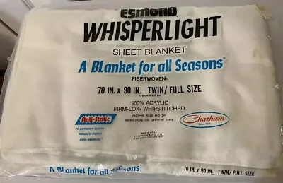 Vtg Chatham Whisperlight Sheet Blanket Desmond Twin Full Size 70” X 90” New • $53.54