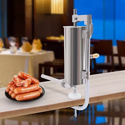 HIGHEND 3L 7LBS Sausage Stuffer Stainless Steel Vertical Meat Maker Press Filler • $45.60