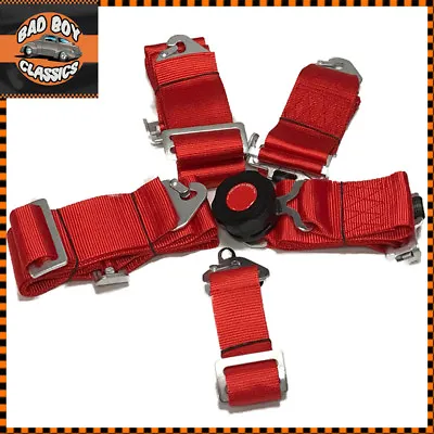 Seat Belt 5 Point Racing Harness Kit Quick Release Track / Race / Drift Car RED • $65.90