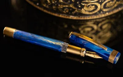 Visconti Opera Gold Blue Fountain Pen  . • $338