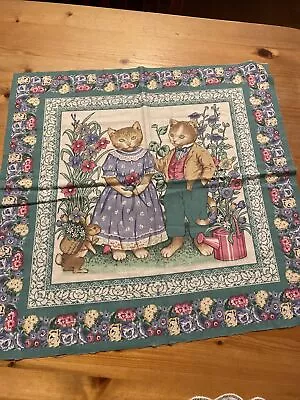 Mr & Mrs Cat  Fabric Square To Make Own Cushion Cover 40 X 40cm • £5