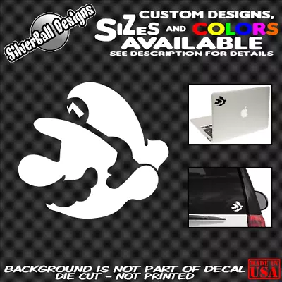 Mario Silhouette Custom Vinyl Sticker NES Laptop Car Window Switch Wii Nintendo  • $3.49