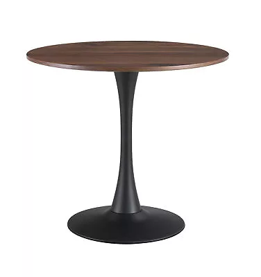 32  Dining Table Mid-Century Tulip Style With Round Table Top And Pedestal Brown • $199.99