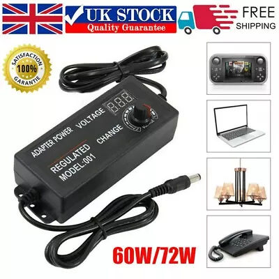 3V-24V AC/DC Electrical Power Supply Adapter Charger Variable Voltage Adjustable • £13.28