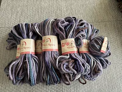 Misti Alpaca SUPER CHUNKY HAND PAINT Lot Of 9 Lavender Blue  55yd/100g • $180