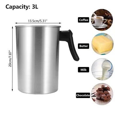 £15.59 • Buy 1.2L/3L Candle Melting Pot Aluminium Wax Cup Pitcher Jug Soap Chocolate Making