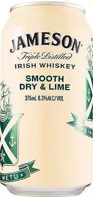 Jameson Triple Distilled Irish Whiskey Smooth Dry & Lime 375ml Can Case Of 24 • $152.99