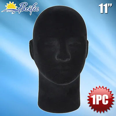NEW Male FOAM Black MANNEQUIN Head Display Wig Hat Glasses 1pc • $14.99