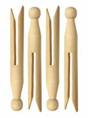 £2.99 • Buy Traditional High Quality Natural Wooden Dolly Pegs Clothes Washing Line